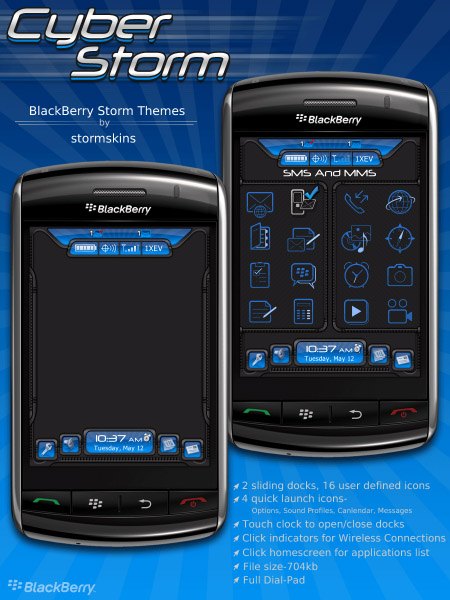 Cyber Storm Themes for blackberry 95xx