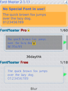 <b>Font Master 2.5.12 for blackberry os 6 & 7 apps</b>
