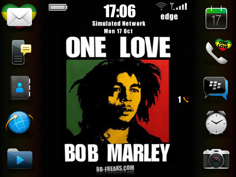 OneLove Bob Marley os6 icons for bb 9000 theme os