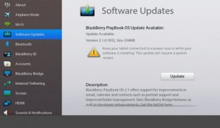 <b>BlackBerry PlayBook update to OS 2.1</b>