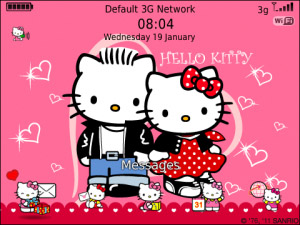 <b>Hello Kitty has date on Valentine's day Theme OS7</b>