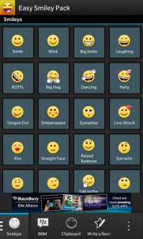 <b>Easy Smiley Pack 3.2.1.1 for bb10 and os5 to 7</b>