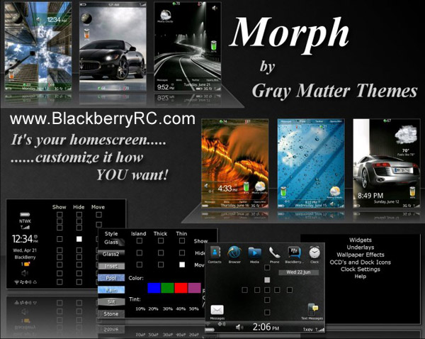 <b>Morph Themes for Blackberry 96xx,9700,9780 OS6.0</b>