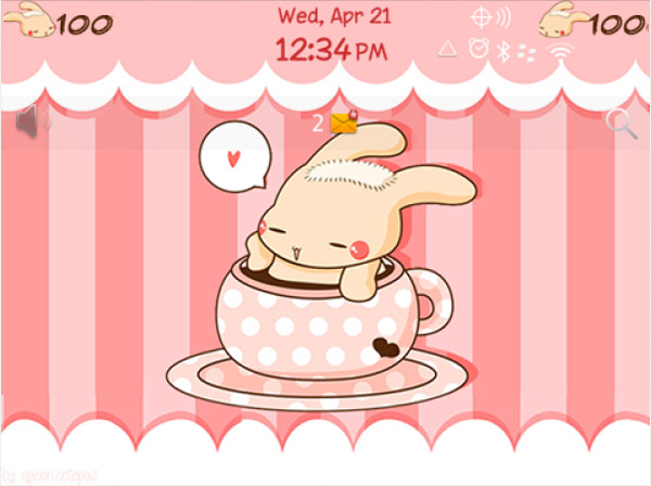 <b>Bunny with Hot Coffee for bb 99xx bold theme</b>