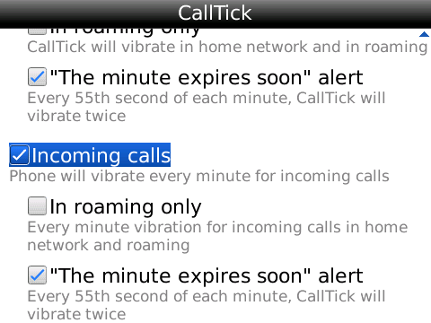 <b>CallTick apps for blackberry</b>