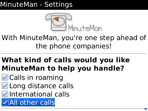 <b>MinuteMan v1.0 free blackberry apps</b>