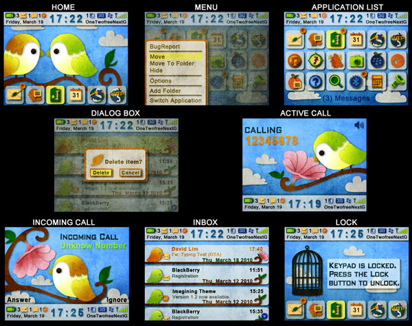 <b>The Birds for blackberry 9700 themes</b>