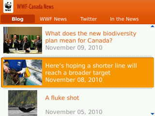 <b>WWF-Canada News apps for blackberry</b>