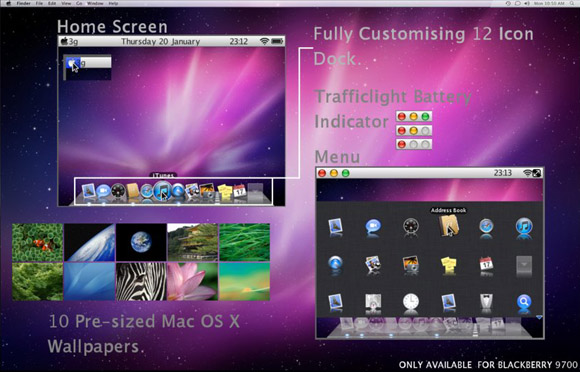 <b>Mac OS X For Blackberry 9700 Themes</b>
