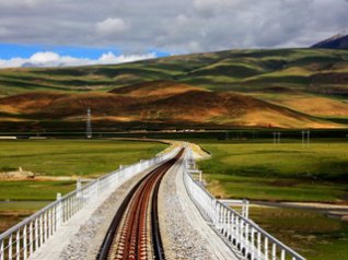 The scenery of Qinghai-Tibetan Railway