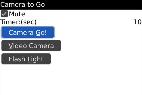 CameraToGo - Camera Mute Timer and Flashlight