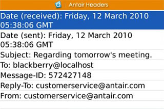 Antair headers blackberry apps