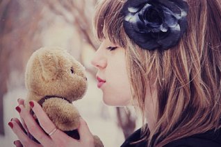 girl and bear wallpaper