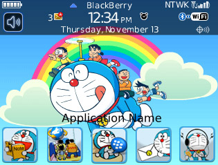 Doraemon for blackberry 85xx themes