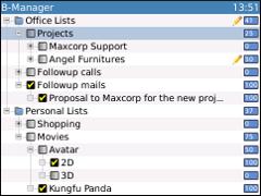 B-Manager List apps for blackberry