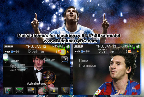 Messi themes for blackberry 83,87,88xx model