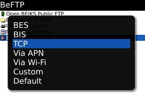 BeFTP v2.5 for blackberry applications