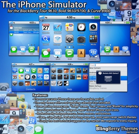 iBerry 4 v1.3 the iPhone Simulator for 96xx,9700,9780 themes