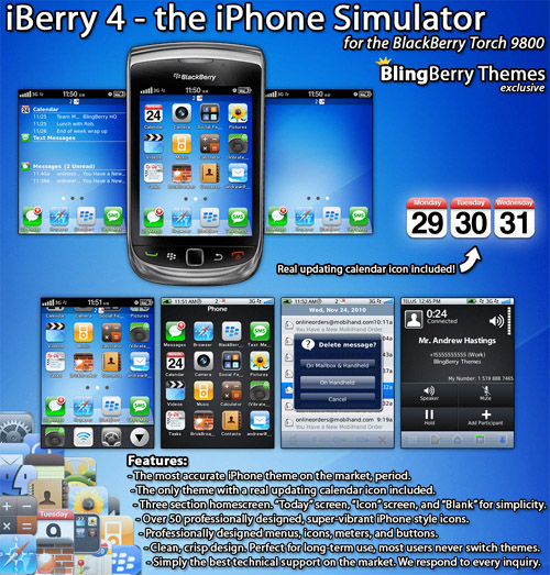<b>iBerry 4 v1.3 the iPhone Simulator for 9800 torch</b>
