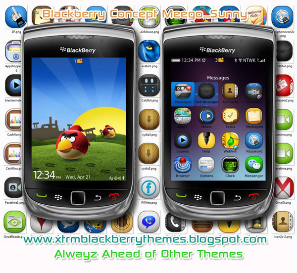 Blackberry Meego OS 8 for 9800 torch themes