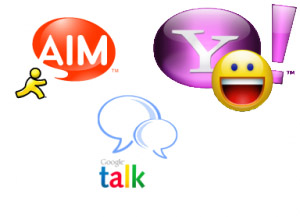 Google Talk, Windows Live Messenger & Yahoo Messe