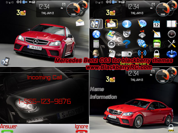 Mercedes Benz C63 AMG for blackberry 83xx curve themes