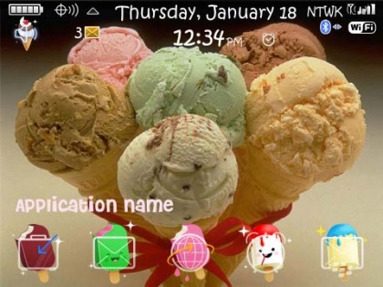 Ice Cream Yummy for blackberry 89xx themes
