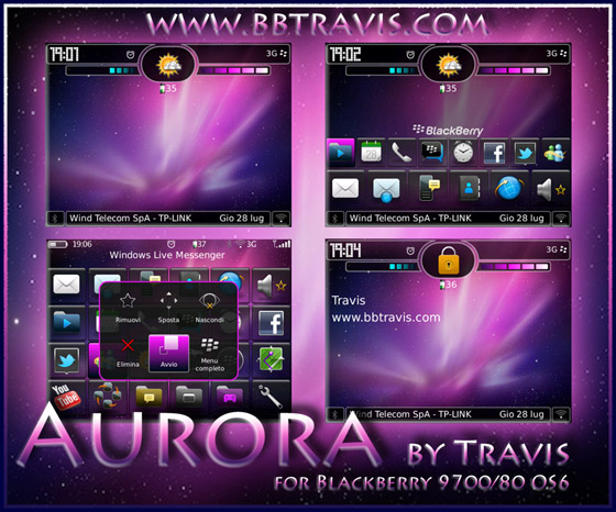 Aurora for blackberry 9650,9700,9780 bold themes