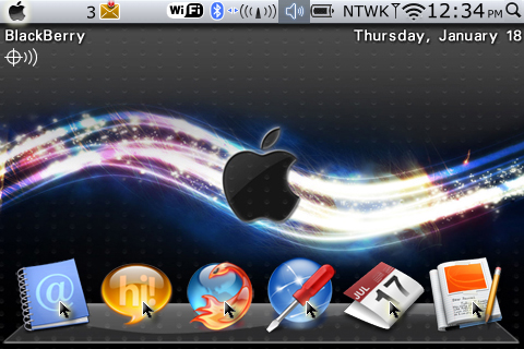 Mac OS X styled for blackberry bold 9000 themes