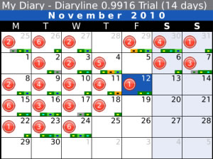 Diaryline v1.0.3 for blackberry applications