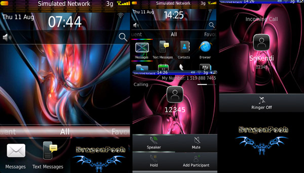 De color encanto for blackberry torch 9800 themes