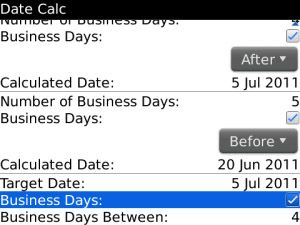 Date Calc v1.0.2 for blackberry os4.6+ applicatio