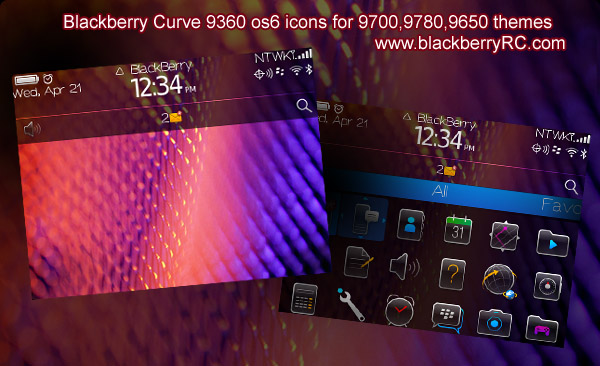 Blackberry Curve 9360 style os6 icons for 9700,9780,9650 the