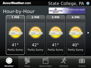 AccuWeather 1.1.10 for blackberry os5.0 applicati