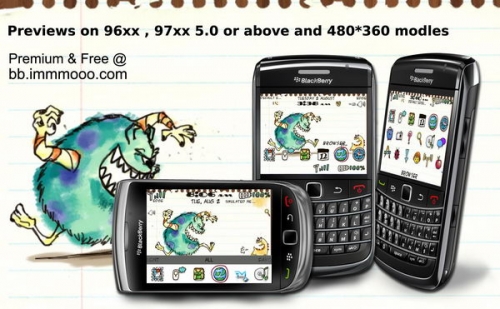 Doodle Monsters for blackberry 97xx,9650 themes os6.0