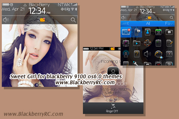 Sweet Girl for blackberry 9100 theme os6.0