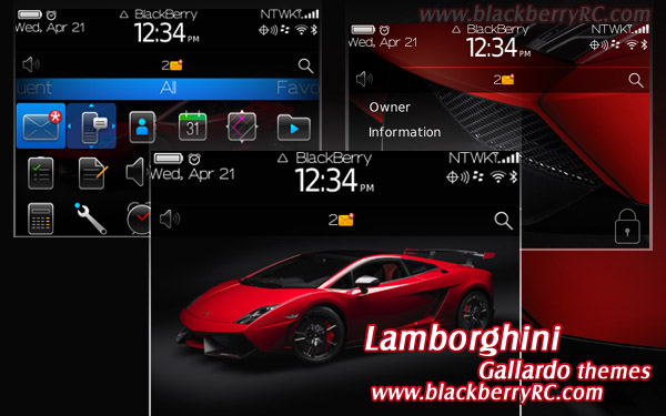 Lamborghini Gallardo theme for blackberry 9700,97