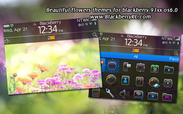 Beautiful flowers themes for blackberry 9300 os6.0