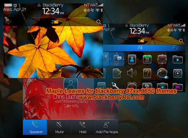 Maple Leaves os7 icons theme for bb 97xx,9650 os6