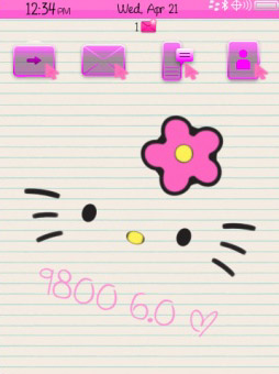 Hellokitty 4 icons for blackberry torch 9800 theme download