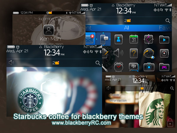 Starbucks coffee theme for blackberry bold 9700,9780,9650