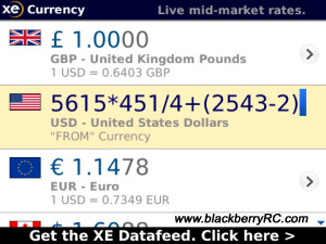 XE Currency v2.1.0 for blackberry apps