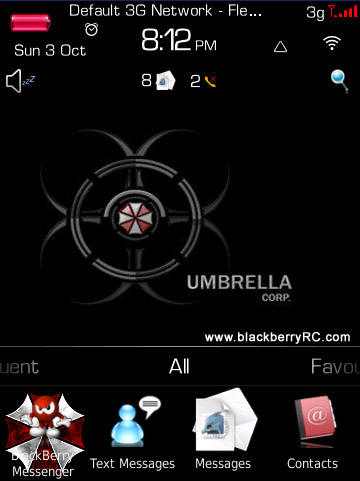 FREE Umbrella Corp for blackberry torch 9800 theme os6.0