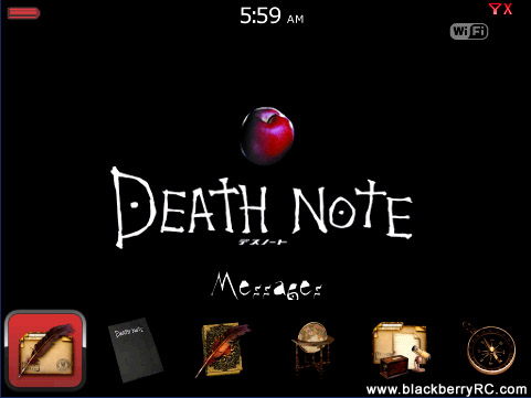 free Death Note Bottom Dock for blackberry bold 9