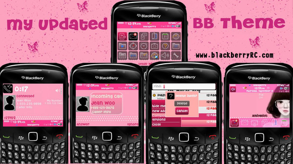 Cute Girl pink theme for blackberry 8520,9300 os5