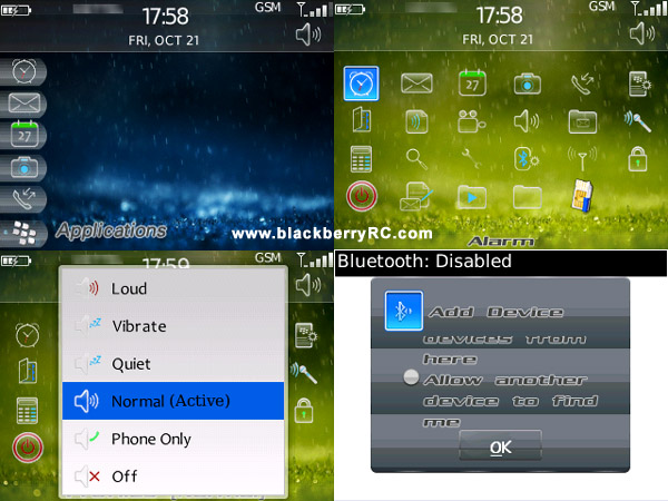 Rain Drops Themes for BlackBerry 8310 and BB 8320