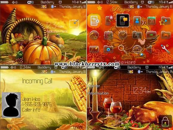 Thanksgiving Day for blackberry 89xx,96xx,9700 themes