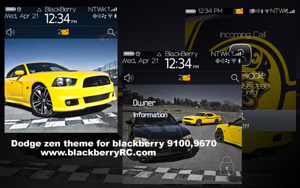 free Dodge 9100,9670 zen theme for blackberry os6.0 themes
