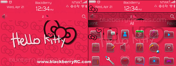 Red HelloKitty 9700, 9780 for blackberry os6 theme