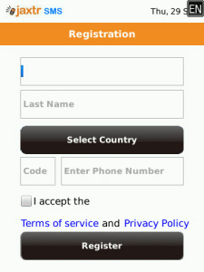 JaxtrSMS v3.0.1 for blackberry apps